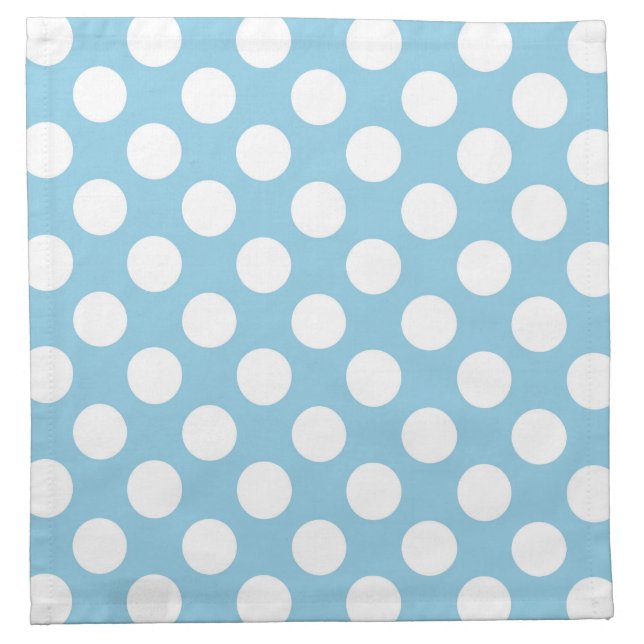 Blue Polka Dots, Polka Dot Pattern, Dots, Dotted Cloth Napkin (Front)