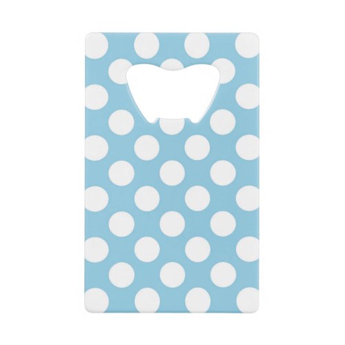 Blue Polka Dots Polka Dot Pattern Dots Dotted Credit Card Bottle Opener