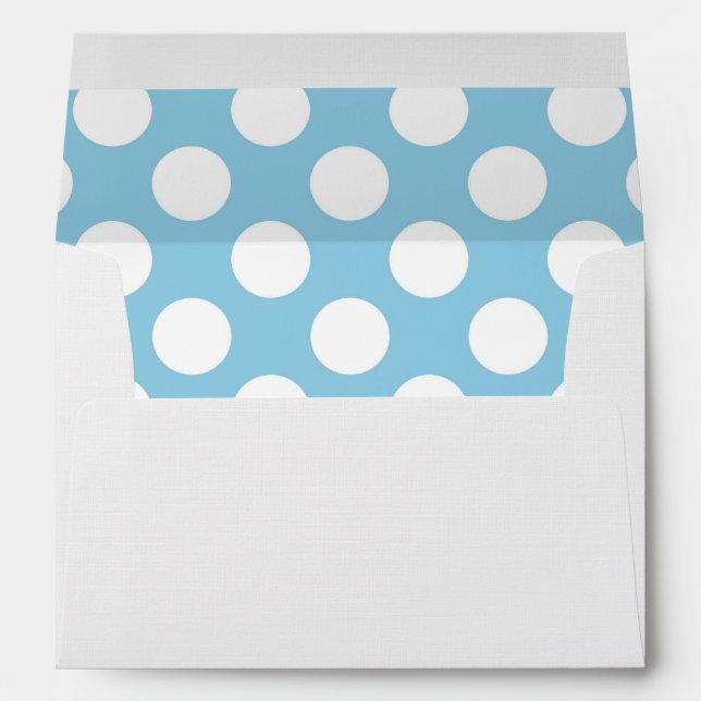 Blue Polka Dots, Polka Dot Pattern, Dots, Dotted Envelope (Back (Bottom))