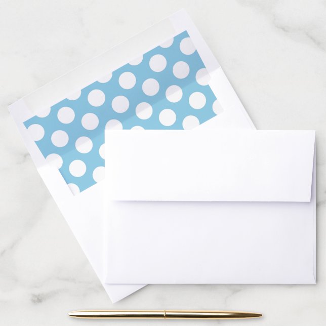 Blue Polka Dots, Polka Dot Pattern, Dots, Dotted Envelope Liner (Desk)