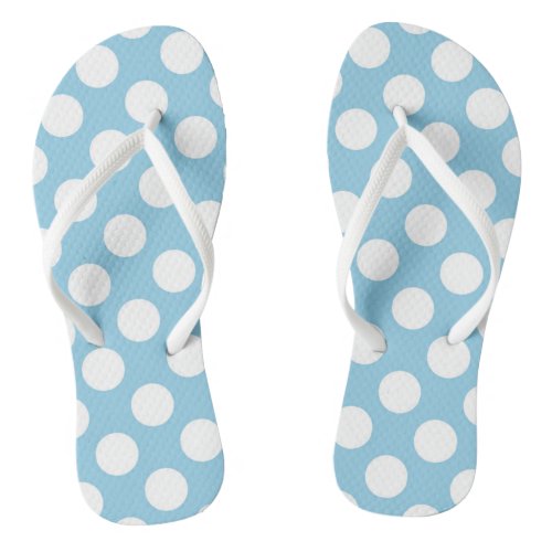 Blue Polka Dots Polka Dot Pattern Dots Dotted Flip Flops