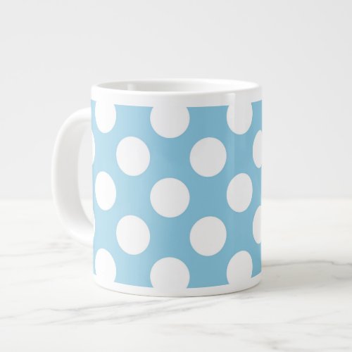 Blue Polka Dots Polka Dot Pattern Dots Dotted Giant Coffee Mug