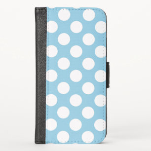 Blue Polka Dots, Polka Dot Pattern, Dots, Dotted iPhone X Wallet Case