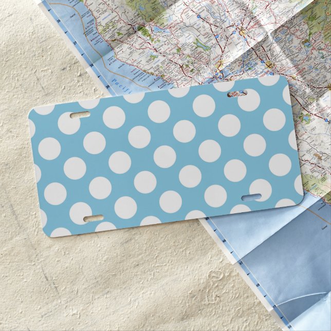 Blue Polka Dots, Polka Dot Pattern, Dots, Dotted License Plate (In Situ)
