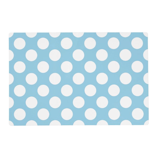 Blue Polka Dots, Polka Dot Pattern, Dots, Dotted Placemat (Front)