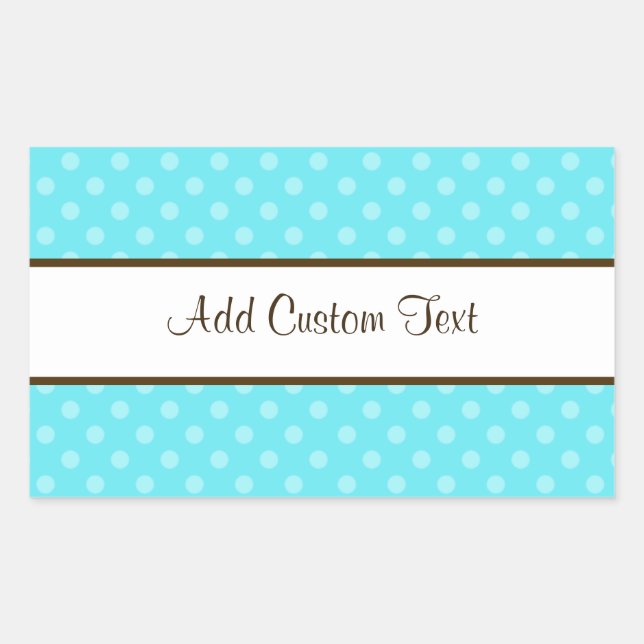 Blue Polka Dots Rectangular Sticker (Front)