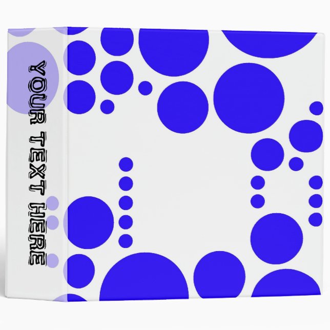 Blue polka dots seamless graphic design binder (Front/Spine)