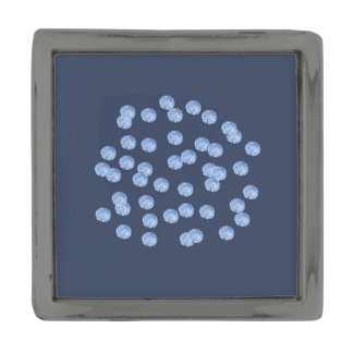 Blue Polka Dots Small Square Lapel Pin