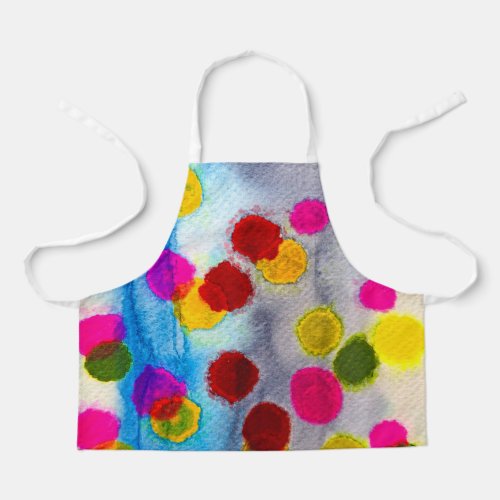 Blue polka dots watercolor abstract apron