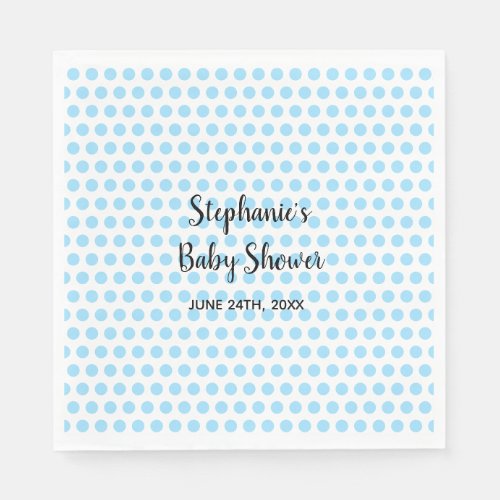 Blue Polka Dots White Baby Shower Boys Girls 2021 Napkins