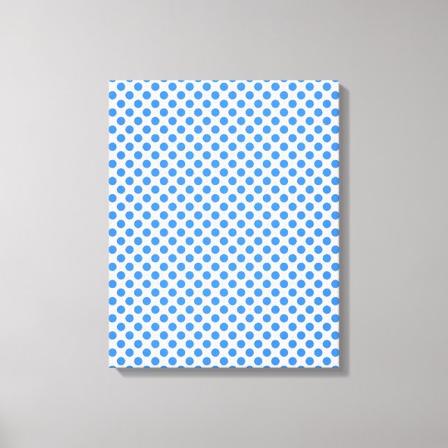 Blue Polka Dots with Customizable Background Canvas Print (Front)