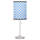 Blue Polka Dots with Customizable Background Table Lamp (Left)