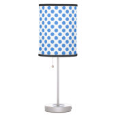 Blue Polka Dots with Customizable Background Table Lamp (Right)
