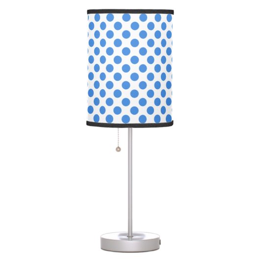 Blue Polka Dots with Customizable Background Table Lamp (Right)
