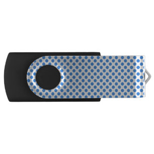 Blue Polka Dots with Customizable Background USB Flash Drive