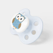 Blue Polka Dotted Owl Pacifier (Front Right)