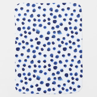 Blue Polka: Watercolor Dot Seamless. Baby Blanket