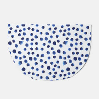 Blue Polka: Watercolor Dot Seamless. Doormat