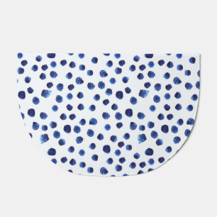 Blue Polka: Watercolor Dot Seamless. Doormat