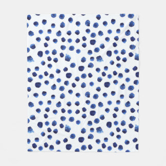 Blue Polka: Watercolor Dot Seamless. Fleece Blanket