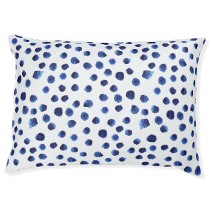 Blue Polka: Watercolor Dot Seamless. Pet Bed