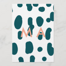 Blue polkadot orange pastel monogram man letter pa