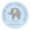 Blue polkadots gray elephant baby shower stickers