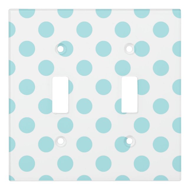 Blue Polkadots  Nursery Light Switch Cover (Front)