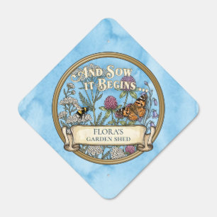 Blue Pollinator Garden Shed Outdoor Metal Sign