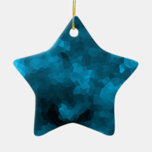 Blue polygonal ceramic ornament