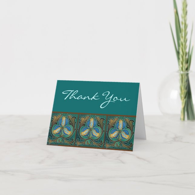 Blue Pomegranite Custom Thank You Cards (Front)