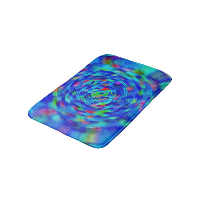 Blue Pond Ripple Bathroom Mat (Angled)