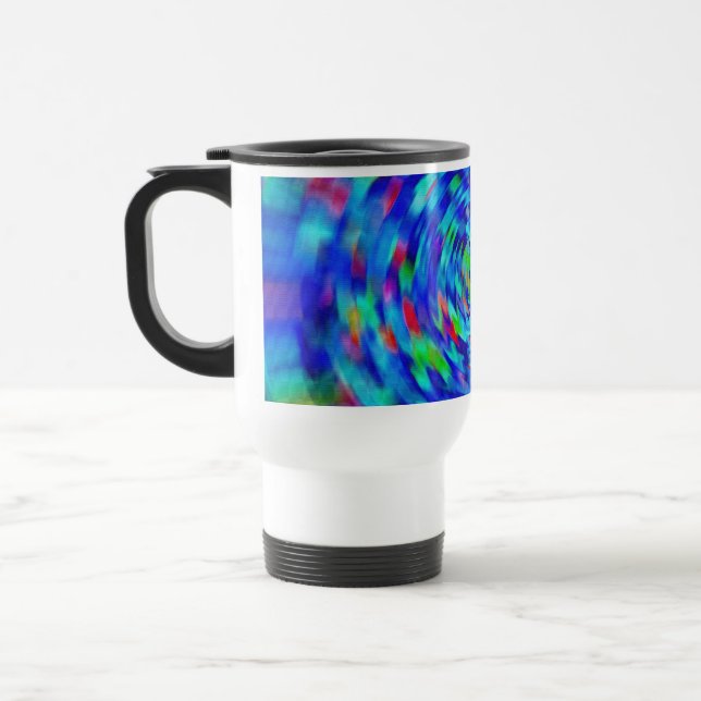 Blue Pond Ripple Travel Mug (Left)