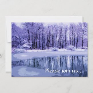 Blue Pond Winter Solstice Party Invitation