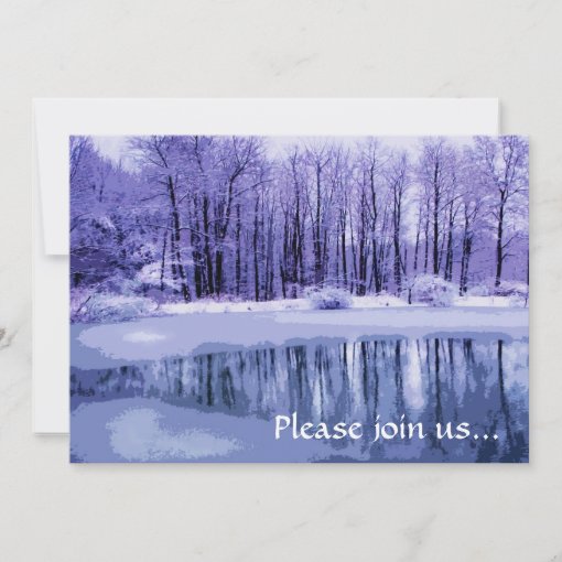 Blue Pond Winter Solstice Party Invitation Zazzle