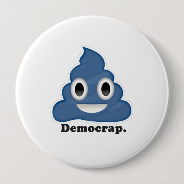 Blue Poo Democrap - Button (Front)