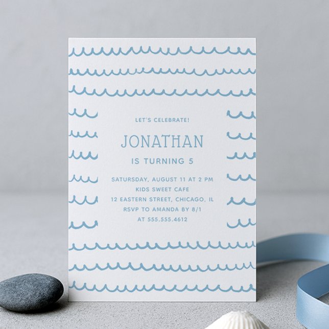 Blue Pool & Beach Party | Nautical Kids Birthday Invitation (Creator Uploaded)