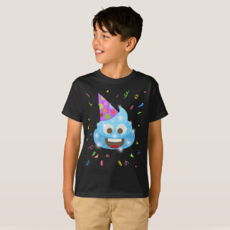 Blue Poop Funny Kids Emoji Birthday Party T-Shirt