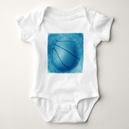 Blue Pop Art Basketball Baby Bodysuit