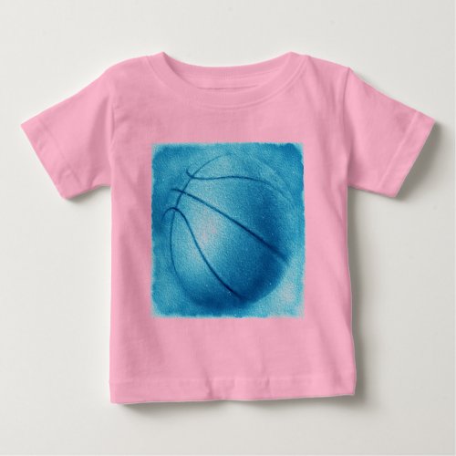 Blue Pop Art Basketball Baby T_Shirt