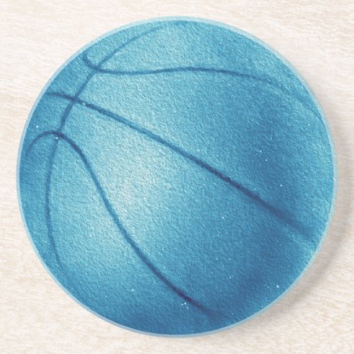 Blue Pop Art Basketball Drink Coaster