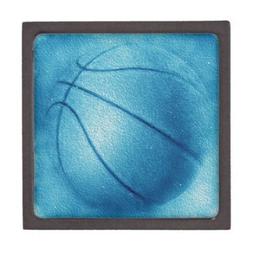 Blue Pop Art Basketball Keepsake Box