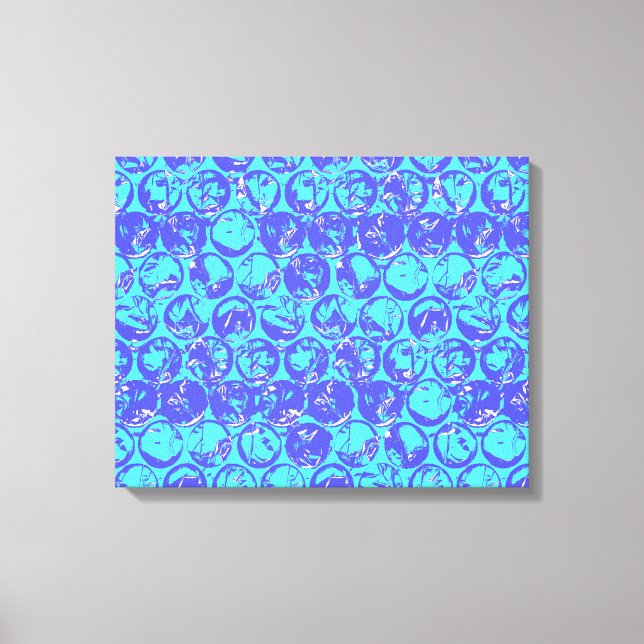 Blue pop art bubble wrap canvas print (Front)