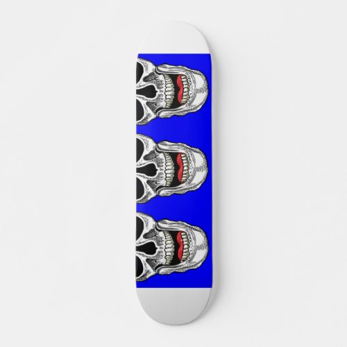 Blue Pop Art Laughing Skulls Skateboard