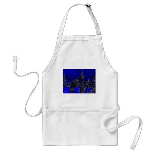 Blue Pop Art New York City Adult Apron