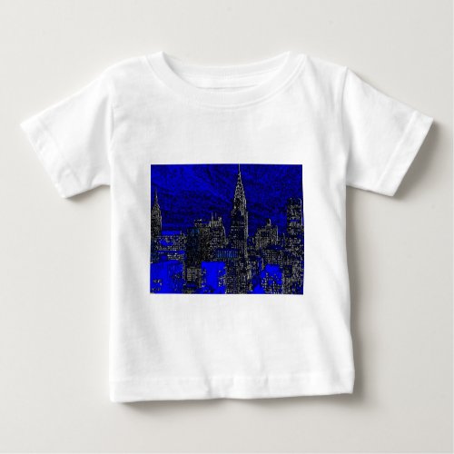 Blue Pop Art New York City Baby T_Shirt