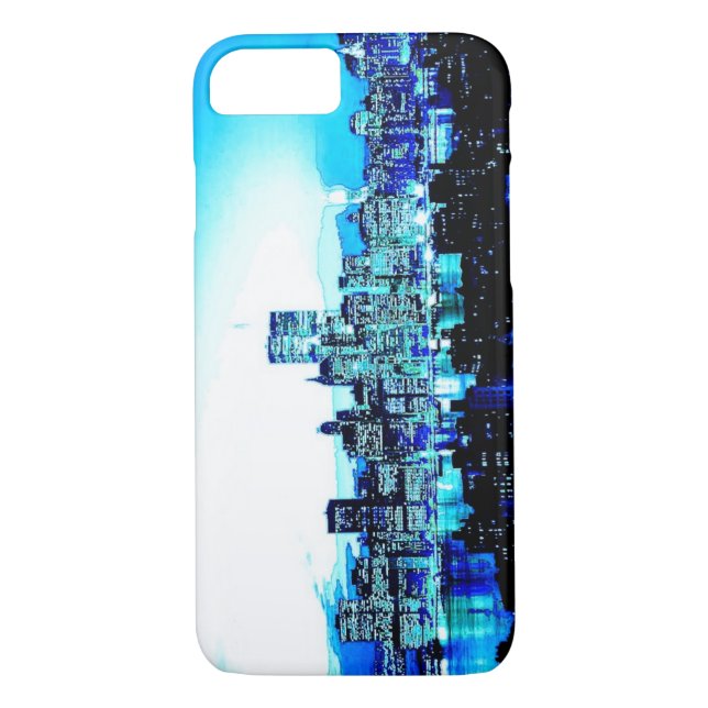 Blue Pop Art New York City iPhone 7 Case (Back)