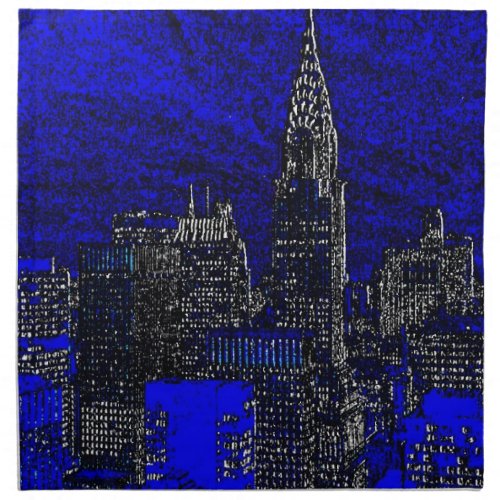 Blue Pop Art New York City Napkin