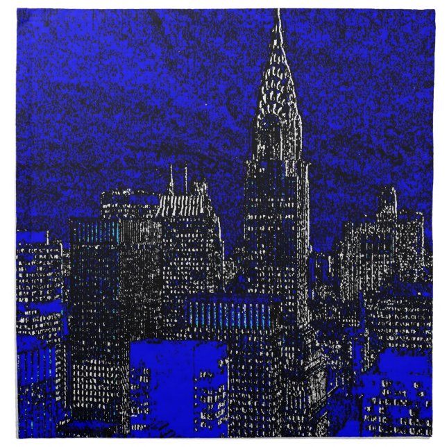 Blue Pop Art New York City Napkin (Front)