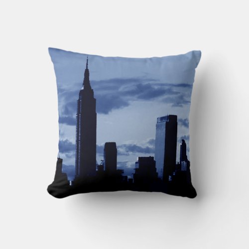 Blue Pop Art New York City Pillow